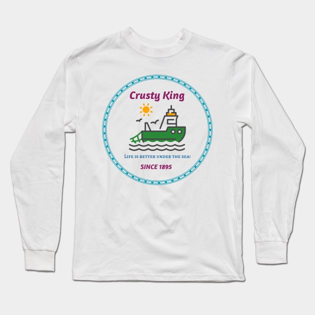 Krusty King Fishing since 1895 Long Sleeve T-Shirt by John Byrne